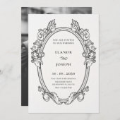 Elegant lijst Art bruiloft foto Kaart (Voorkant / Achterkant)