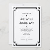 Elegant Lijst Art Deco Wedding Uitnodiging (Voorkant)