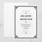 Elegant Lijst Art Deco Wedding Uitnodiging (Voorkant / Achterkant)