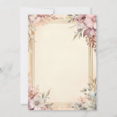 Elegant Lijst Bloemen Vrouwen 50ste Verjaardag Kaart (Achterkant)