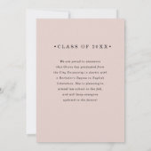 Elegant Lijst | Blush roze foto-Afstuderen Aankondiging (Achterkant)