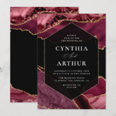 elegant lijst bogundy en goudbruinbruin kaart (Voorkant / Achterkant)