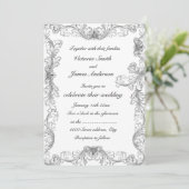 Elegant lijst bruiloft kaart (Staand voorkant)