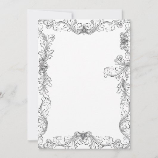 Elegant lijst bruiloft kaart (Achterkant)