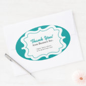 Elegant Lijst Business Dank u Blauw Ovale Sticker (Envelop)