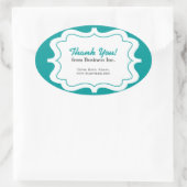 Elegant Lijst Business Dank u Blauw Ovale Sticker (Tas)