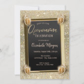 Elegant Lijst Chic Flowers, Rozen Quinceañera Kaart (Voorkant)