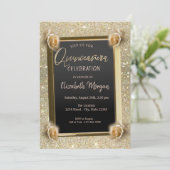 Elegant Lijst Chic Flowers, Rozen Quinceañera Kaart (Staand voorkant)