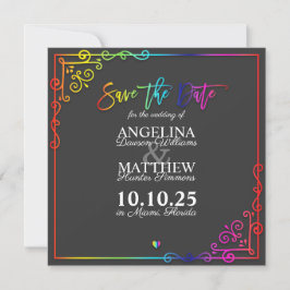 Elegant Lijst Colorful Save the Date Card