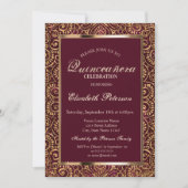 Elegant Lijst Confetti Gold Mandala Quinceañera Kaart (Voorkant)