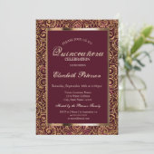 Elegant Lijst Confetti Gold Mandala Quinceañera Kaart (Staand voorkant)