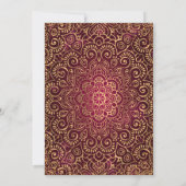 Elegant Lijst Confetti Gold Mandala Quinceañera Kaart (Achterkant)