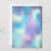 Elegant Lijst Confetti Holographic Quinceañera Kaart (Achterkant)