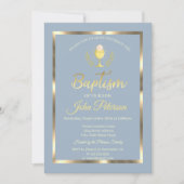 Elegant Lijst doop Stoffig Blauw Kaart (Voorkant)