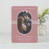 Elegant Lijst | Dusty Roos foto bruiloft Kaart (Staand voorkant)