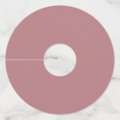 Elegant Lijst | Dusty Roos Monogram Bruiloft Wijnglaslabel (Achterkant)