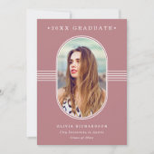 Elegant Lijst | Dusty Roos Photo Afstuderen Aankondiging (Voorkant)