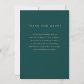 Elegant Lijst | Emerald Green en Gold met foto Save The Date (Achterkant)