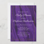 Elegant Lijst en Paars Baby shower van zijde Kaart (Voorkant)