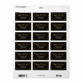 Elegant Lijst Faux Gold Happy Nieuwjaar Etiket (Full Sheet)