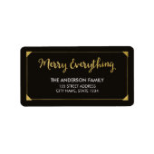 Elegant Lijst Faux Gold Merry Alles Adres Etiket (Voorkant)