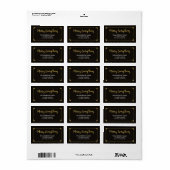 Elegant Lijst Faux Gold Merry Alles Adres Etiket (Full Sheet)
