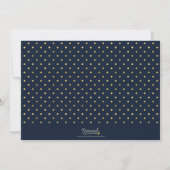 Elegant Lijst Faux Goud Blauw Foto Save the Date (Achterkant)
