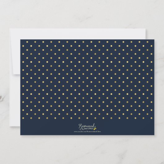 Elegant Lijst Faux Goud Blauw Foto Save the Date (Achterkant)