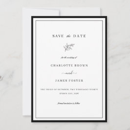 Elegant Lijst Foliage Leaf Save the Date Kaart