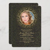 Elegant Lijst Foto Afstuderen Uitnodiging 2 (Voorkant / Achterkant)