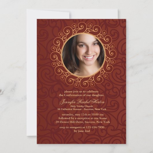 Elegant Lijst Foto Bevestiging Uitnodiging (Voorkant)