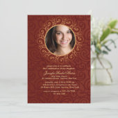 Elegant Lijst Foto Bevestiging Uitnodiging (Staand voorkant)