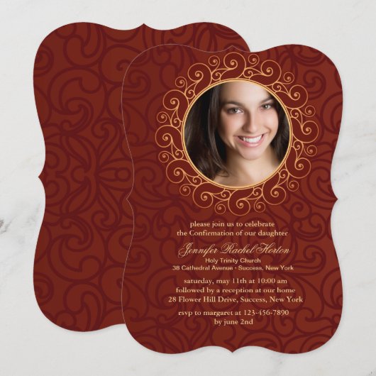 Elegant Lijst Foto Bevestiging Uitnodiging (Voorkant / Achterkant)