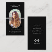 Elegant Lijst | Foto zwart en zilver Visitekaartje (Voorkant / Achterkant)