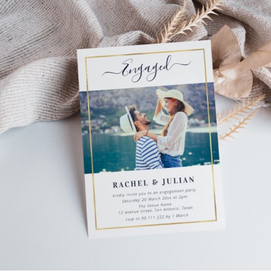 Elegant lijst fotoverlofpartij kaart