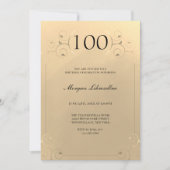 Elegant Lijst Goud 100e Verjaardag Kaart (Voorkant)