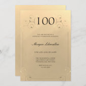 Elegant Lijst Goud 100e Verjaardag Kaart (Voorkant / Achterkant)