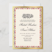 Elegant Lijst Goud & Bloemen Islamitisch Moslim Br Kaart (Voorkant)
