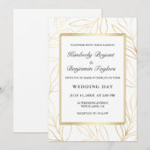 Elegant lijst. Gouden luchtige bladeren. chique br Kaart (Voorkant / Achterkant)