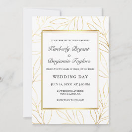 Elegant lijst. Gouden luchtige bladeren. chique br Kaart