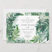 Elegant Lijst Leafy Waterverf Foto bruiloft Save The Date (Achterkant)