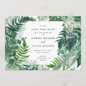 Elegant Lijst Leafy Waterverf Foto bruiloft Save The Date (Achterkant)