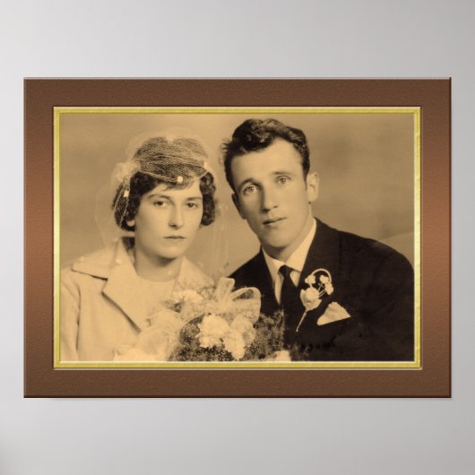 Elegant lijst met gouden grensfoto poster (Voorkant)