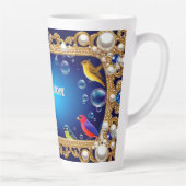 Elegant  Lijst met levendige vogels Latte Mok (Rechts)