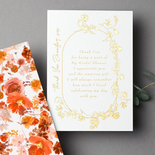 Elegant Lijst met veel dank voor echt goud Folie Uitnodiging