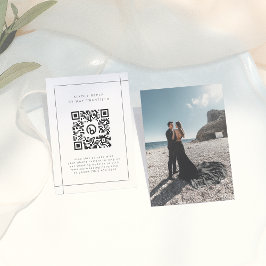 Elegant Lijst Modern Foto QR Code Bruiloft RSVP Informatiekaartje