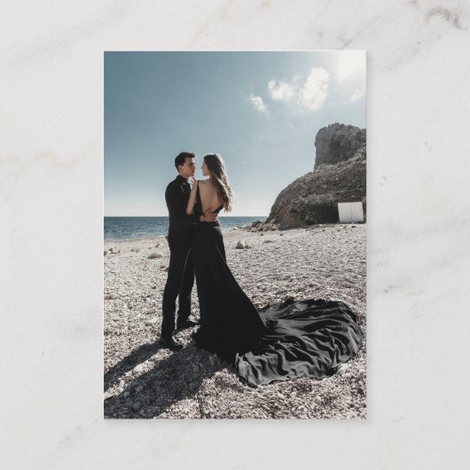 Elegant Lijst Modern Foto QR Code Bruiloft RSVP Informatiekaartje (Achterkant)