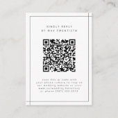 Elegant Lijst Modern Foto QR Code Bruiloft RSVP Informatiekaartje (Voorkant)