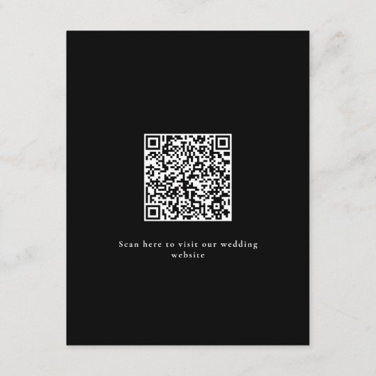 Elegant Lijst Monogram Bruiloft Informatiekaartje (Achterkant)