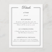 Elegant Lijst Monogram Bruiloft Informatiekaartje (Voorkant)